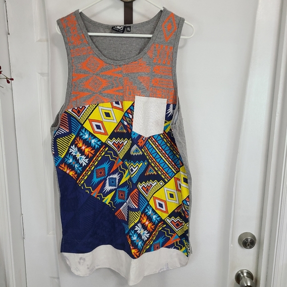 Squrre Zero Woman's Sleeveless Tank Top, Size: XL Color: Grey with color pattern - Picture 1 of 16